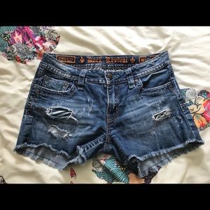 Denim Rock Revival Shorts